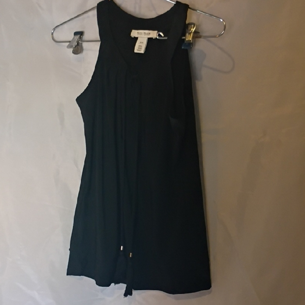 White House Black Market Black Sleeveless Drawstring Tank